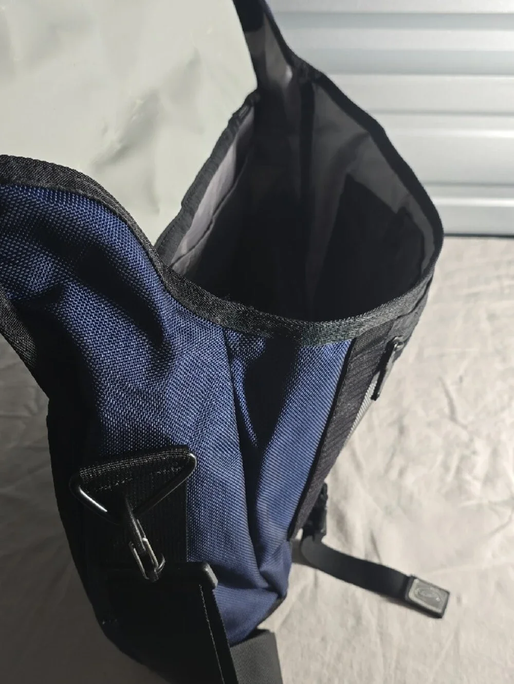 Timbuk2 Navy and Gray Messenger Bag with Black Accents